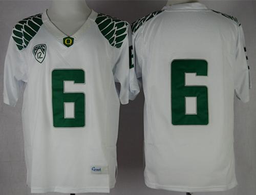 Ducks #6 Charles Nelson White Limited Stitched NCAA Jersey - Click Image to Close