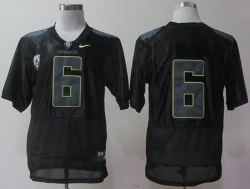 Ducks #6 Charles Nelson Black Combat Stitched NCAA Jersey