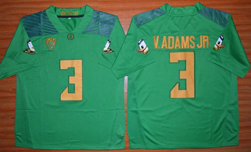 Ducks #3 Vernon Adams Jr. Green Stitched NCAA Jersey