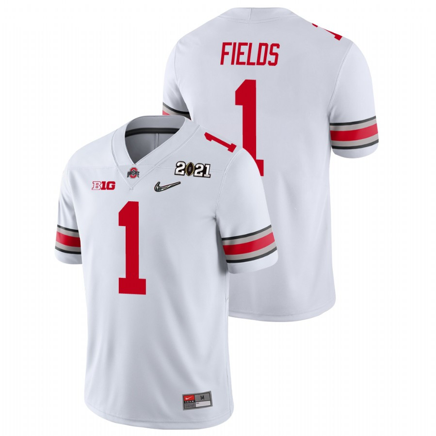 Ohio State Buckeyes #1 Justin Fields White 2021 NCAA Jersey