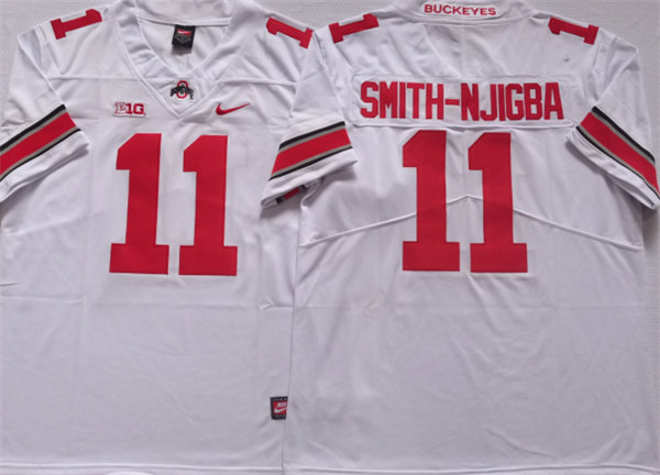 Ohio State Buckeyes #11 SMITH-NJIGBA White Stitched Jersey