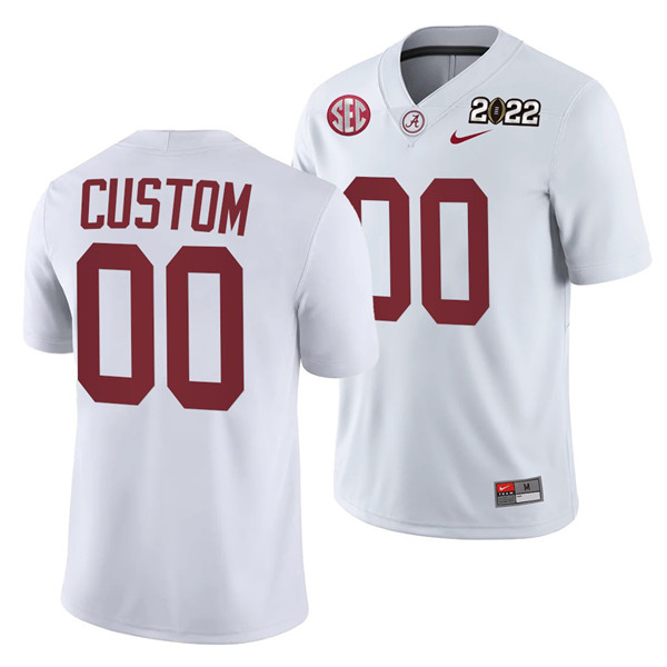 Alabama Crimson Tide ACTIVE PLAYER Custom 2022 Patch White College Football Stitched Jersey - Click Image to Close