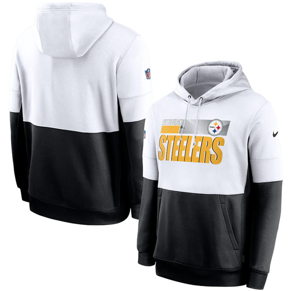 Men's Pittsburgh Steelers Charcoal/Black Sideline Impact Lockup Performance Pullover NFL Hoodie