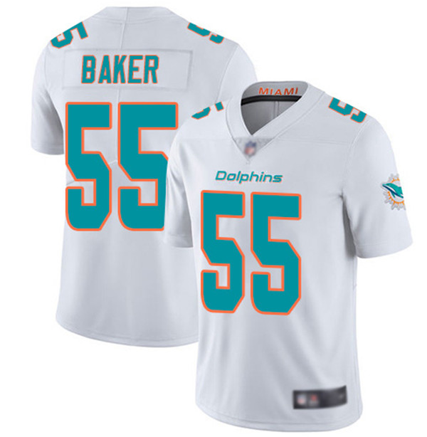 Men's Miami Dolphins #55 Jerome Baker White Color Rush Limited Stitched NFL Jersey