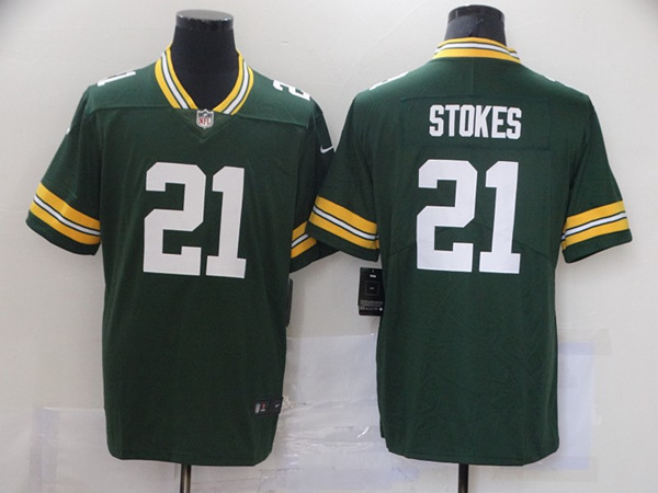 Men's Green Bay Packers #21 Eric Stokes Green 2021 NFL Draft Stitched NFL Jersey