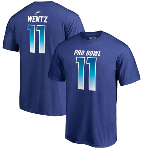 Eagles Carson Wentz AFC Pro Line 2018 NFL Pro Bowl Royal T-Shirt (All Size)