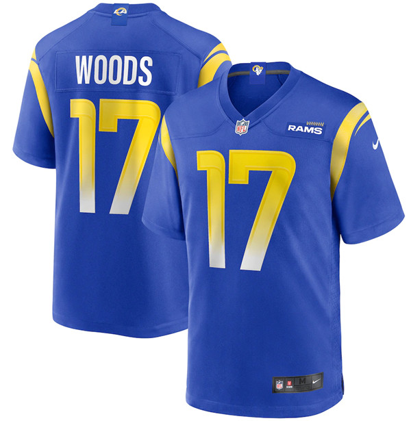 Men's Los Angeles Rams #17 Robert Woods 2020 Royal Game NFL Stitched Jersey - Click Image to Close