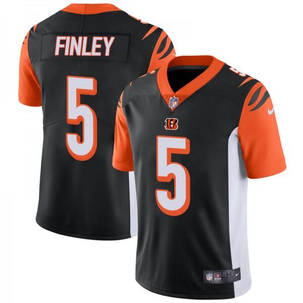 Men's Cincinnati Bengals #5 Ryan Finley Black Vapor Untouchable Limited Stitched NFL Jersey - Click Image to Close