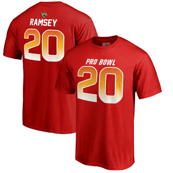 Jaguars Jalen Ramsey AFC Pro Line 2018 NFL Pro Bowl Red T-Shirt (All Size)