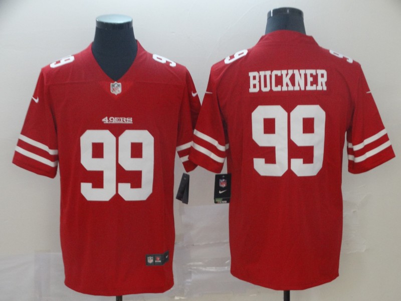 Men's San Francisco 49ers #99 DeForest Buckner Red Vapor Untouchable Limited Stitched NFL Jersey - Click Image to Close