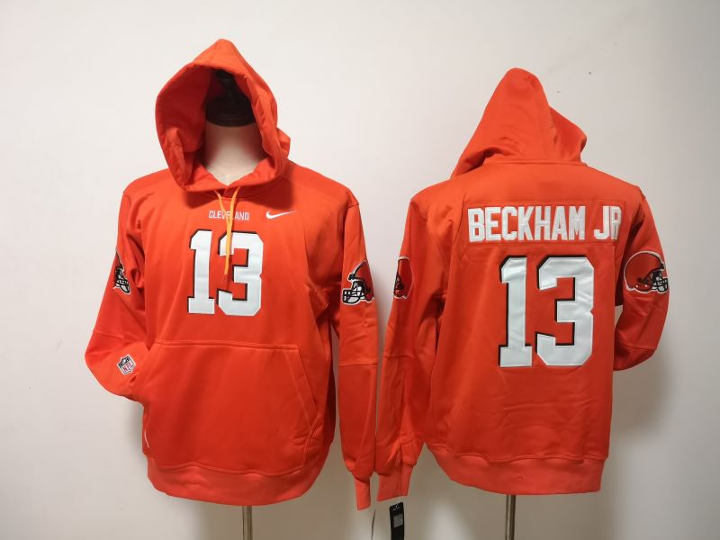 Men's Cleveland Browns #13 Odell Beckham Jr. Orange Pullover Hoodie