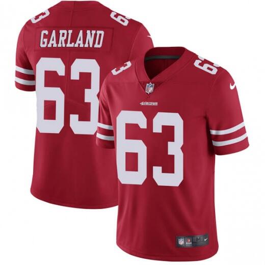 Men's San Francisco 49ers #63 Ben Garland Red Vapor Untouchable Limited Stitched NFL Jersey - Click Image to Close