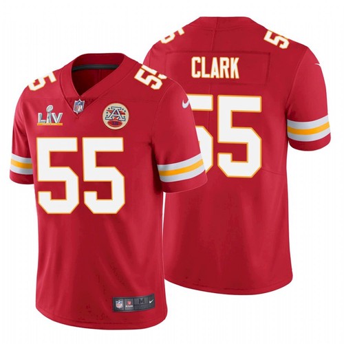 Men's Kansas City Chiefs #55 Frank Clark Red 2021 Super Bowl LV Limited Stitched NFL Jersey - Click Image to Close