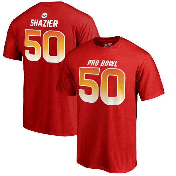 Steelers Ryan Shazier AFC Pro Line 2018 NFL Pro Bowl Red T-Shirt (All Size)