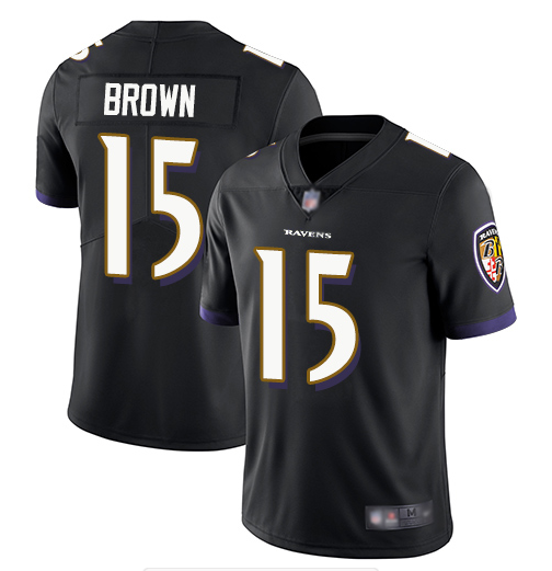 Men's Baltimore Ravens #15 Marquise Brown Black Vapor Untouchable Limited NFL Jersey