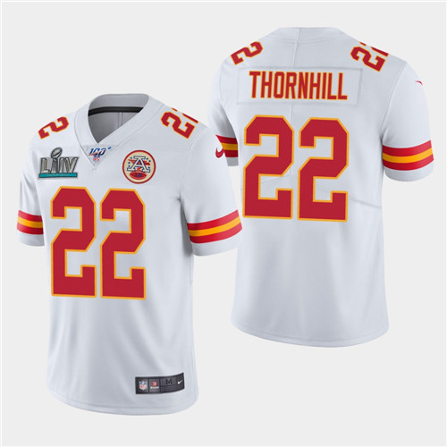 Men's Chiefs #22 Juan Thornhill White Super Bowl LIV Vapor Untouchable Limited Stitched NFL Jersey