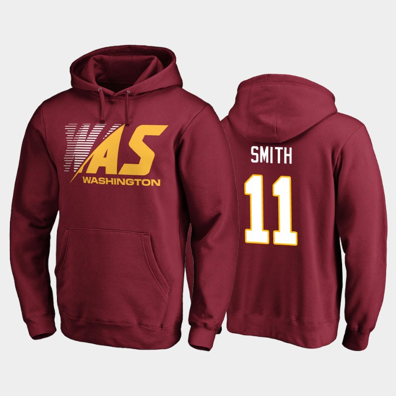 Men's Washington Football Team #11 Alex Smith Burgundy 2020 Stealth Scanner Pullover Hoodie