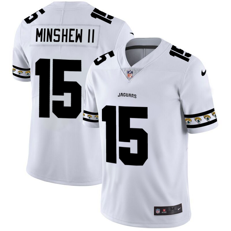 Men's Jacksonville Jaguars #15 Gardner Minshew II White 2019 Team Logo Cool Edition Stitched NFL Jersey