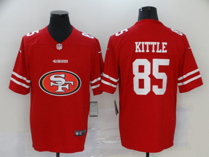 Men's San Francisco 49ers #85 George Kittle Red 2020 Team Big Logo Limited Stitched NFL Jersey