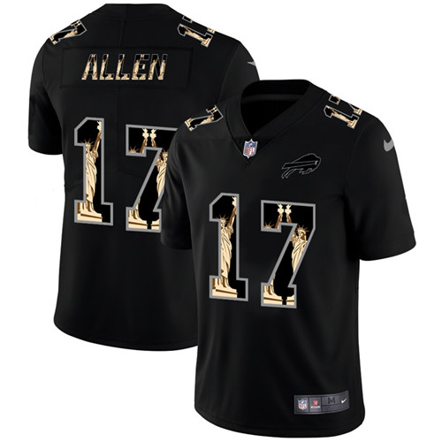 Men's Buffalo Bills #17 Josh Allen 2019 Black Statue Of Liberty Limited Stitched NFL Jersey