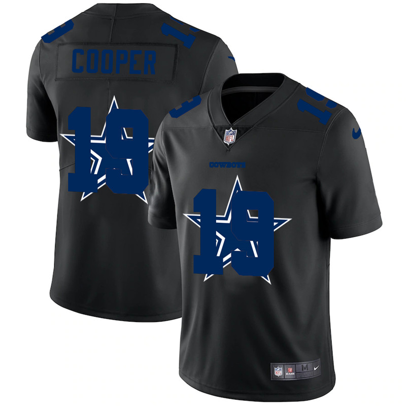 Men's Dallas Cowboys #19 Amari Cooper Black Shadow Logo Limited Stitched NFL Jersey