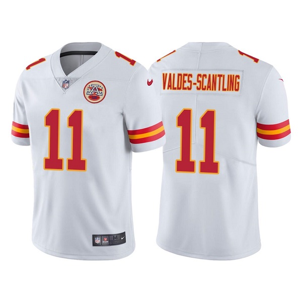 Men's Kansas City Chiefs #11 Marquez Valdes-Scantling White Vapor Untouchable Limited Stitched Football Jersey