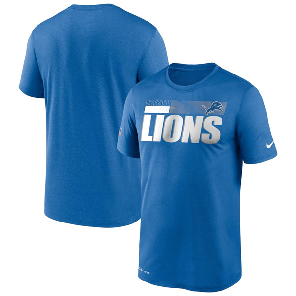 Detroit Lions 2020 Blue Sideline Impact Legend Performance NFL T-Shirt (All Size)