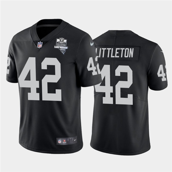 Men's Oakland Raiders Black #42 Cory Littleton 2020 Inaugural Season Vapor Limited Stitched NFL Jersey