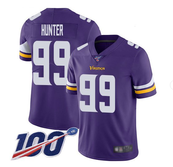 Men's Minnesota Vikings #99 Danielle Hunter 2019 100th Season Purple Vapor Untouchable Limited NFL Stitched Jersey - Click Image to Close