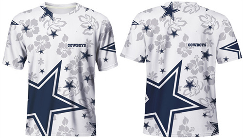 Men's Dallas Cowboys White T-Shirt - Click Image to Close