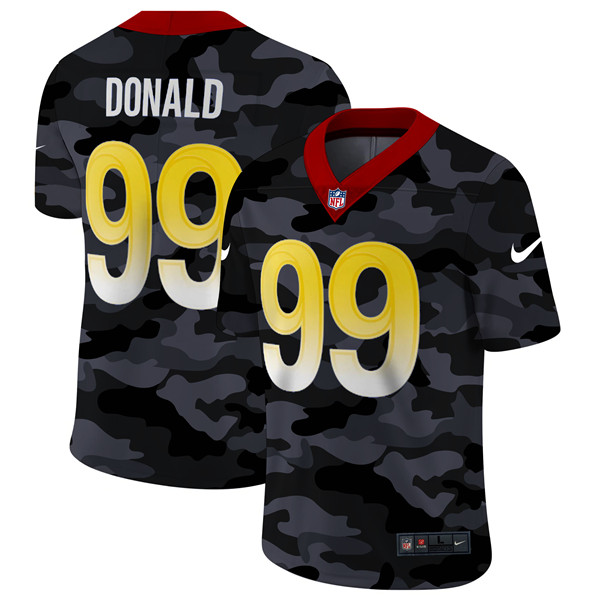 Men's Los Angeles Rams #99 Aaron Donald 2020 Camo Limited Stitched NFL Jersey - Click Image to Close