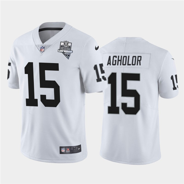 Men's Oakland Raiders White #15 Nelson Agholor 2020 Inaugural Season Vapor Limited Stitched NFL Jersey