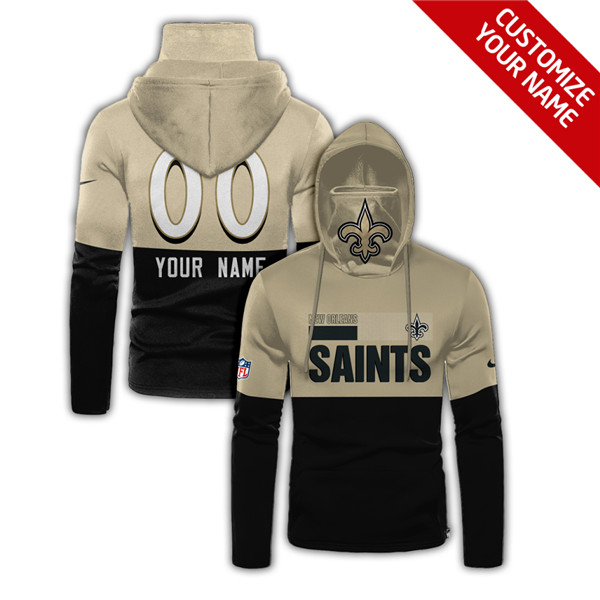 Men's New Orleans Saints Customize Stitched Hoodies Mask 2020 - Click Image to Close