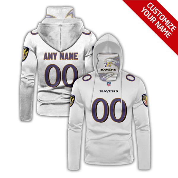 Men's Baltimore Ravens Customize Stitched Hoodies Mask 2020