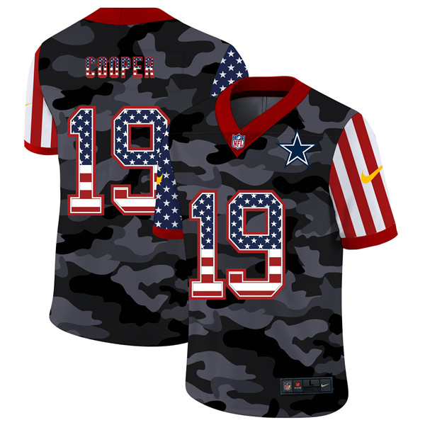 Men's Dallas Cowboys #19 Amari Cooper 2020 Camo USA Flag Limited Stitched NFL Jersey