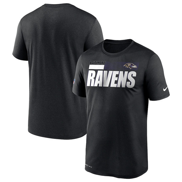 Baltimore Ravens 2020 Black Sideline Impact Legend Performance NFL T-Shirt (All Size)