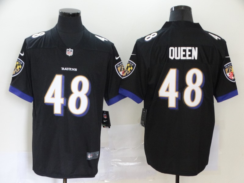 Men's Baltimore Ravens #48 Patrick Queen Black Vapor Untouchable Limited NFL Jersey - Click Image to Close