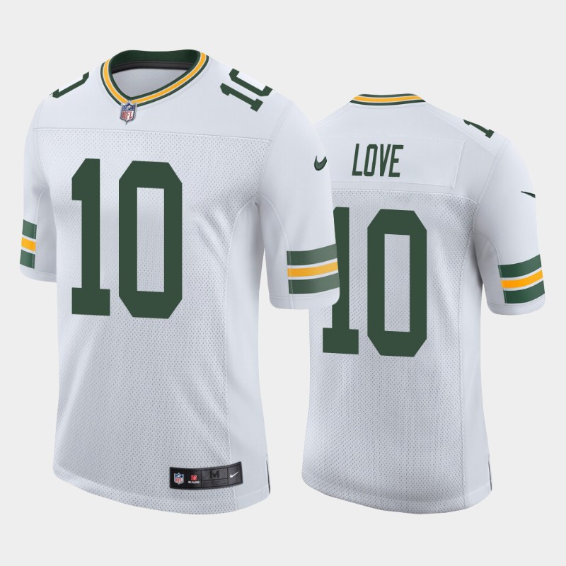 Men's Green Bay Packers #10 Jordan Love Green 2020 White NFL Draft Vapor Untouchable Limited Stitched NFL Jersey