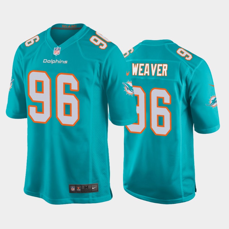 Men's Miami Dolphins #96 Curtis Weaver 2020 Aqua Stitched NFL Jersey