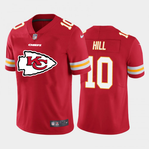 Men's Kansas City Chiefs #10 Tyreek Hill Red 2020 Team Big Logo Limited Stitched NFL Jersey