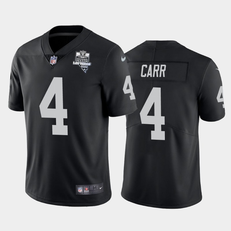 Men's Oakland Raiders Black #4 Derek Carr 2020 Inaugural Season Vapor Limited Stitched NFL Jersey