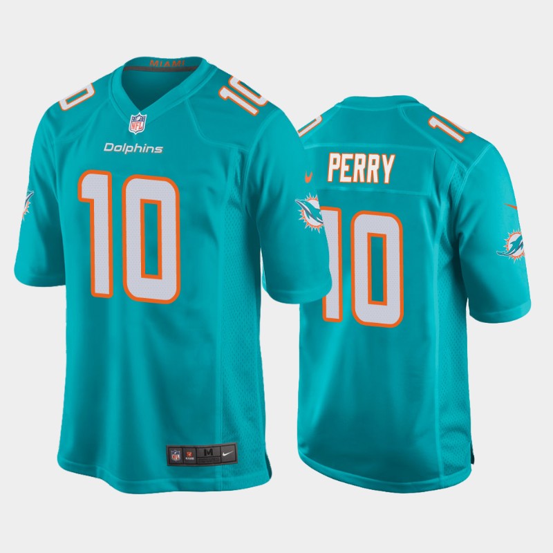 Men's Miami Dolphins #10 Malcolm Perry 2020 Aqua Stitched NFL Jersey