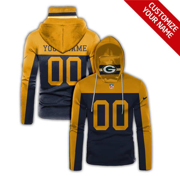 Men's Green Bay Packers Customize Stitched Hoodies Mask 2020