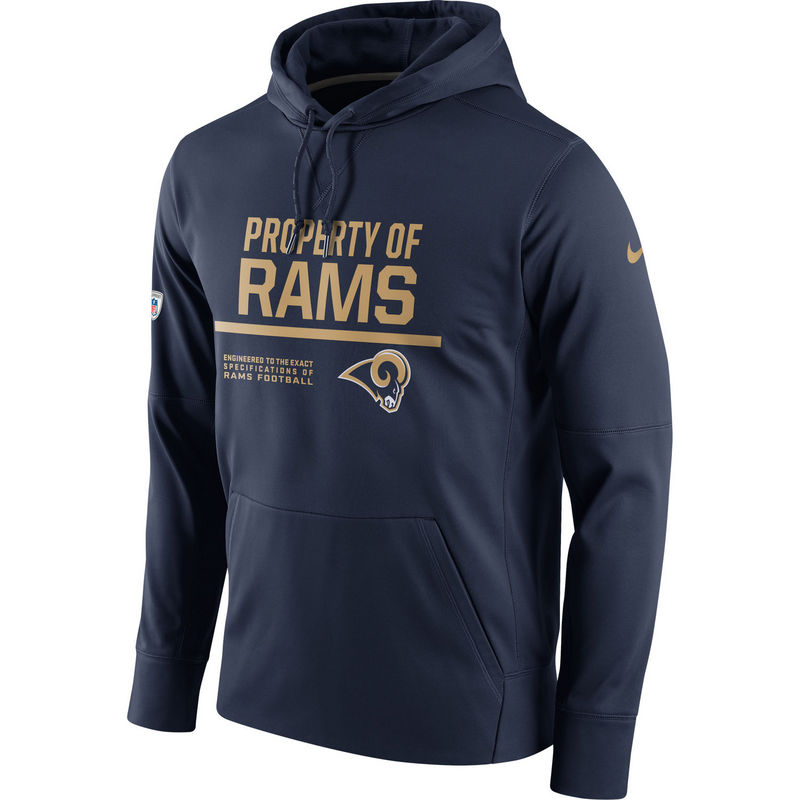 Men's Los Angeles Rams Nike Navy Circuit Property Of Performance Pullover Hoodie