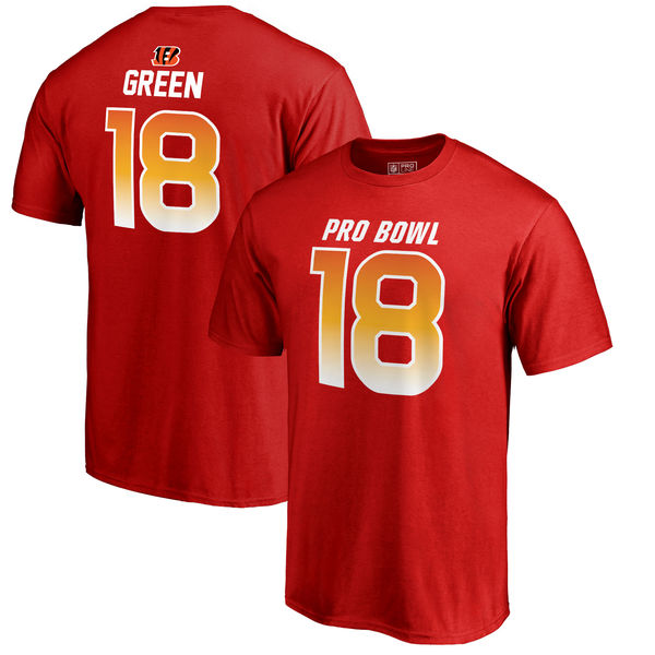 Bengals A.J. Green AFC Pro Line 2018 NFL Pro Bowl Red T-Shirt (All Size)