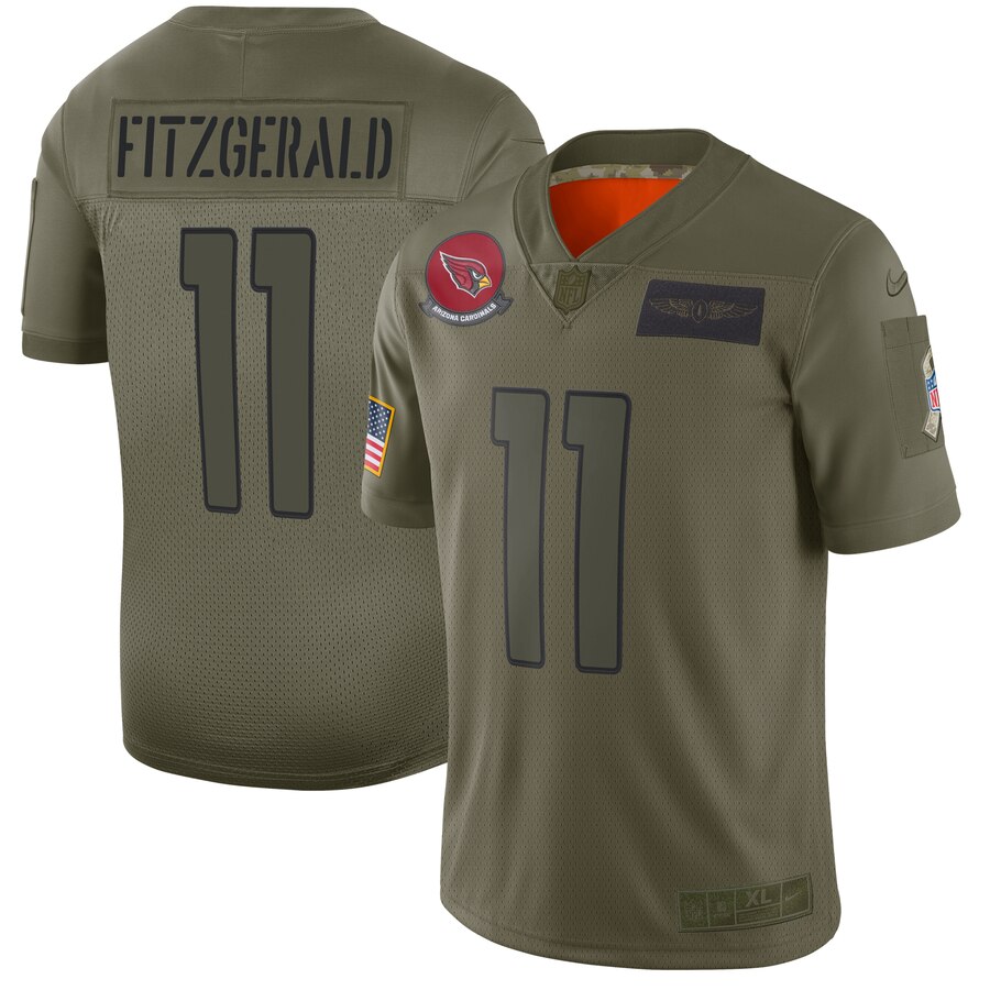 Men's Arizona Cardinals #11 Larry Fitzgerald 2019 Camo Salute To Service Limited Stitched NFL Jersey.