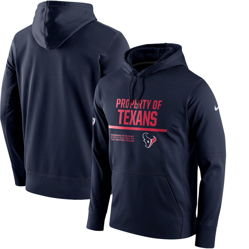 Men's Houston Texans Nike Navy Circuit Property Of Performance Pullover Hoodie