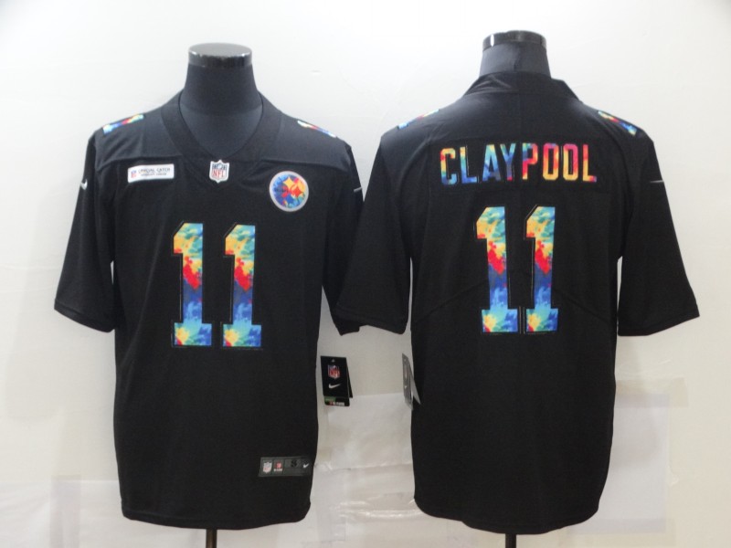 Men's Pittsburgh Steelers #11 Chase Claypool 2020 Black Crucial Catch Limited Stitched NFL Jersey