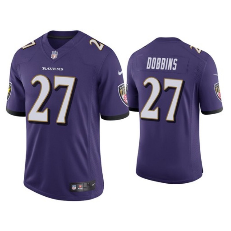 Men's Baltimore Ravens #27 J.K. Dobbins Purple Limited NFL Jersey