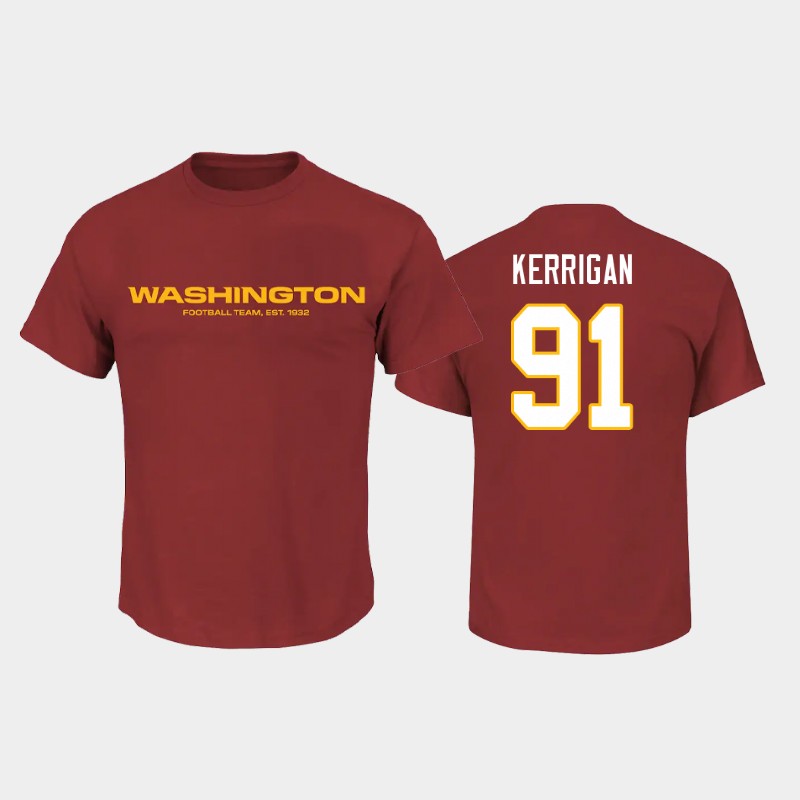 Washington Football Team Burgundy #91 Ryan Kerrigan 2020 Name & Number NFL T-Shirt (All Size)